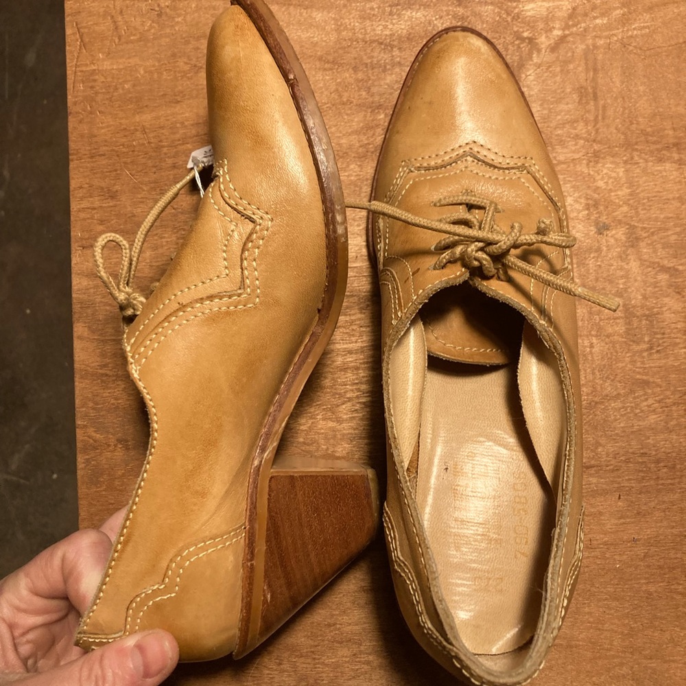 Vintage leather secretary shoes, made in Brazil - 5.5